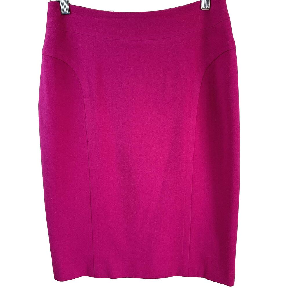 ETCETERA Women's Fuchsia Knee-Length Lined Pencil Skirt Sz 2